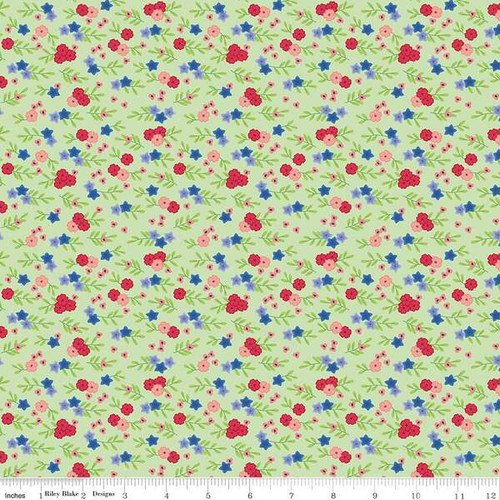 Riley Blake Designs -  Cloudburst - Floral Green #c16184-green