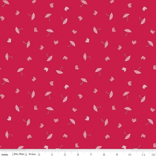 Riley Blake Designs -  Cloudburst - Umbrellas Red #c16182-red
