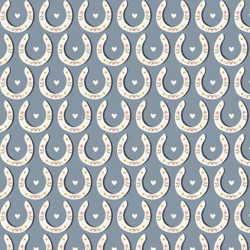 Cloud9 Fabrics - Petals & Pony Luck - Blue Organic Cotton #228234-x