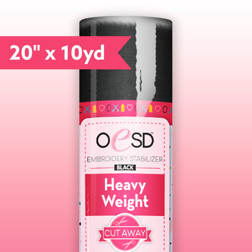 OESD Heavy Weight CutAway Black 20" x 10 yards
