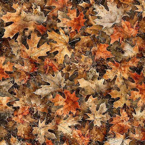 QT Fabrics- Earthly Delights - Maple Leaves - Brown #31291-A