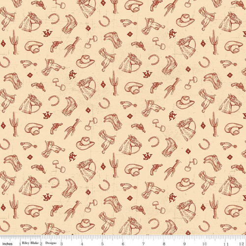 Riley Blake Designs - John Wayne American West - Icons Cream #c16625-cream