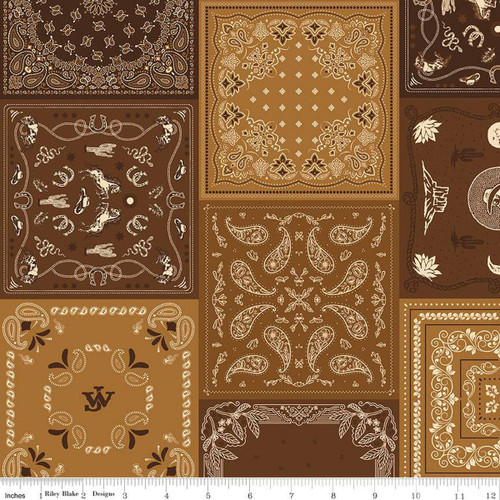 Riley Blake Designs - John Wayne American West - Bandana Brown #c16623-brown