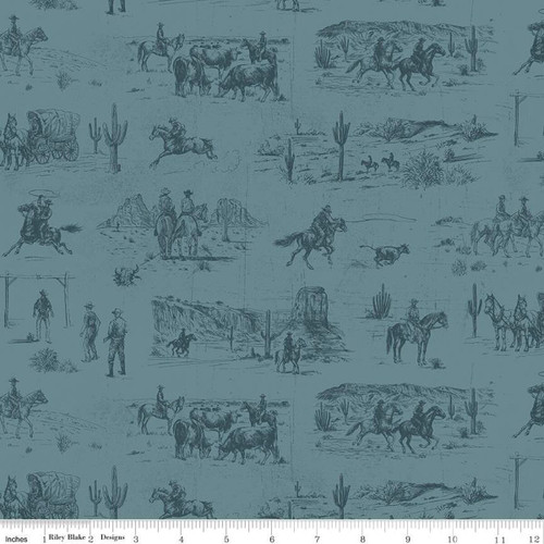 Riley Blake Designs - John Wayne American West - Main Denim #c16620-denim