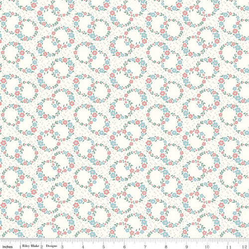 Riley Blake Designs - Mary Catherine - Wreaths - Cloud#c16701-cloud