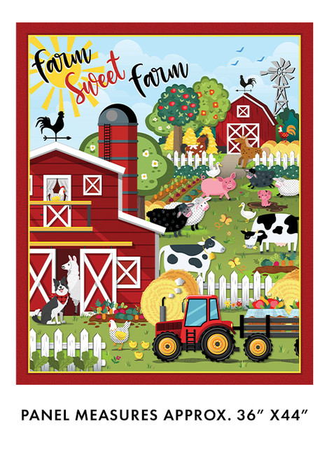 Benartex - Barnyard Rules - Sweet Farm Panel Multi #1437099B