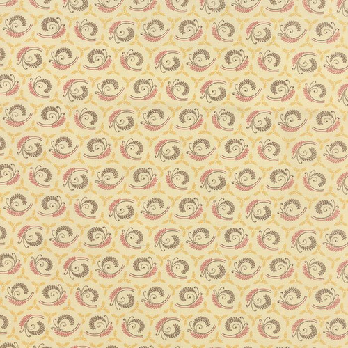 Moda Fabric - Wild Orchid - Fern Fronds - Vanilla Bean #2772-11