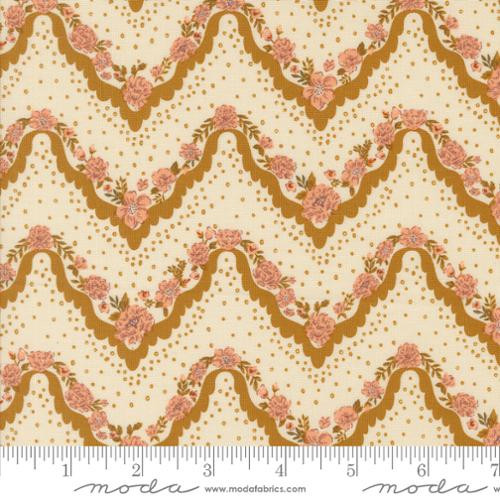 Moda Fabric - Foraged Found - Floral Chevron - Caramel #45634-11
