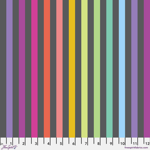 Tula Pink - Graywork - Disco Stripe - Carbon #pwtp231-carbon