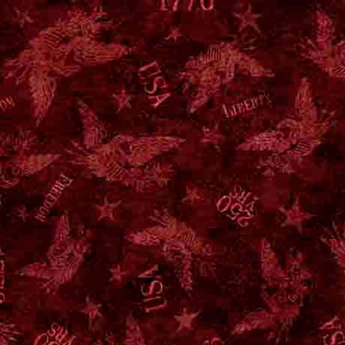 QT Fabrics - 1776 - Tonal American Eagle - Garnett #31664-m