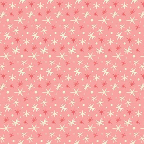 Cloud9 Fabrics - Bright Holidays - First Flurries - Pink Organic Cotton #228050