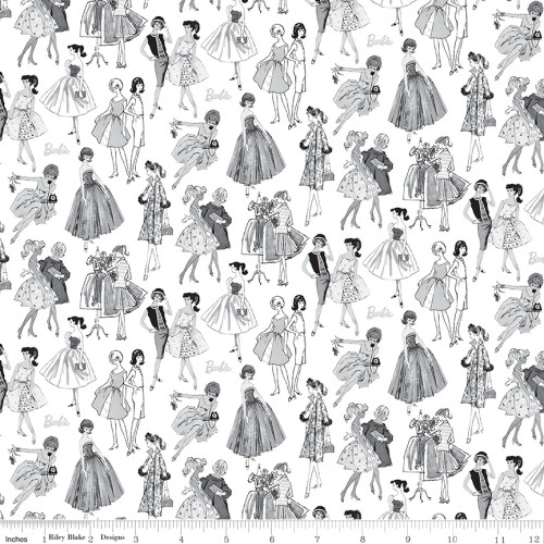 Riley Blake Designs - Barbie Vintage - Tonal White #c16892-white