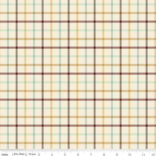 Riley Blake Designs - Plaid-Venture Club - Camper - Cream #c17047-cream