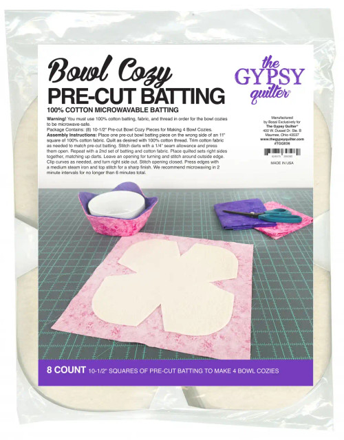 The Gypsy Quilter Bowl Cozy Pre-Cut Batting 8ct Premier Stitching