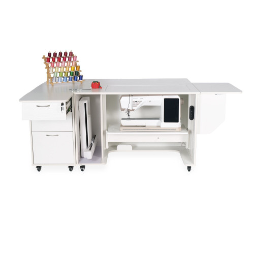 Melbourne & Adelaide Electric Lift Sewing and Quilting Cabinet Combo Premier Stitching