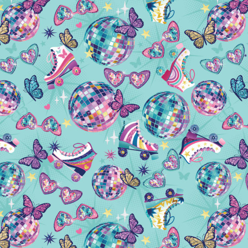 Camelot Fabrics - Disco Queen - Aqua #55240603-01