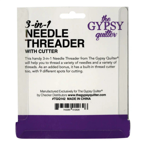 The Gypsy Quilter 3 In 1 Needle Threader with Cutter Premier Stitching