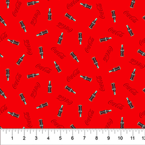 Northcott Fabrics - Coca-Cola - Tossed Coke Bottles - Red #cc1008-26