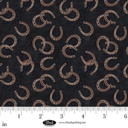 Blank Quilting Fabric - Spurs & Spirit - Horseshoes #4530-99