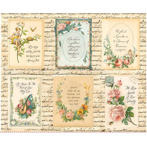 Riley Blake Designs - Bouquet des Fleurs - 35 1/2in x 43 1/2in Rose Garden Panel #pd17298-panel