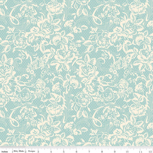Riley Blake Designs - Bouquet des Fleurs - Lace - Blue #c17292-blue
