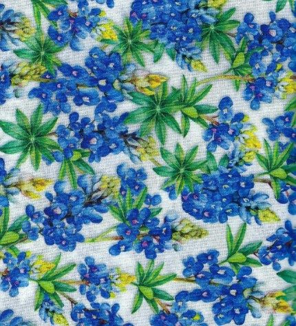 QT Fabrics - This & That Favorites - Bluebonnets - White #30652-z