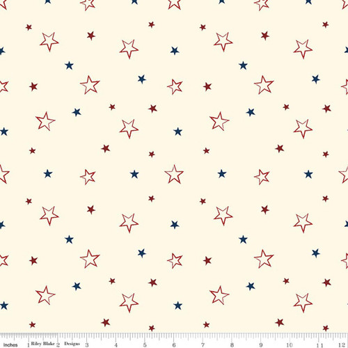 Riley Blake Designs - American Honor - Stars - Cream #17095-cream