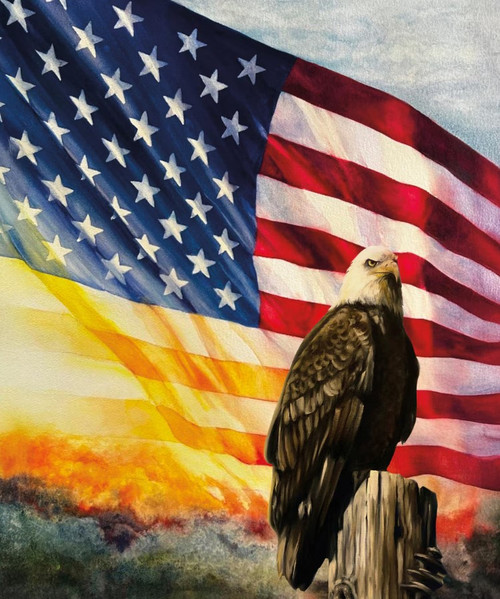 Riley Blake Designs - American Honor - 35 1/2in x 43 1/2in Eagle Panel #pd17097-panel