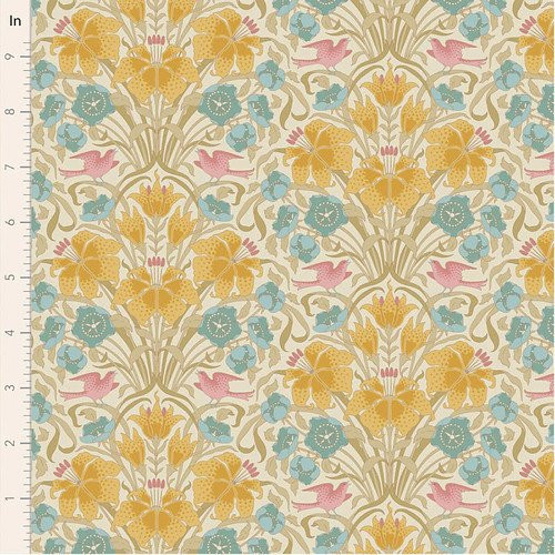 Tilda Fabrics - Songbird Mustard - #til100659-v15