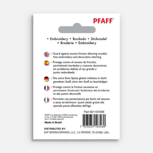 Pfaff Embroidery Needles Assorted Sizes 5-Pack (pfaff-821197096)
