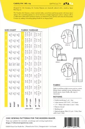 Carolyn Pajamas Pattern