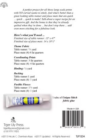 EZ Breezy Quilt-as-you-Go Table Runner & Place (PATTERN-TLP1234)