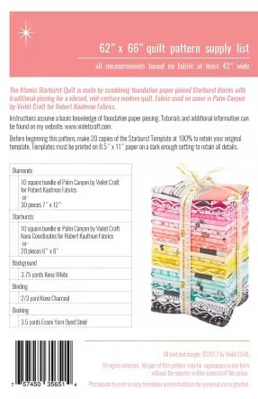 Atomic Starburst Quilt Pattern (PATTERN-VC020)