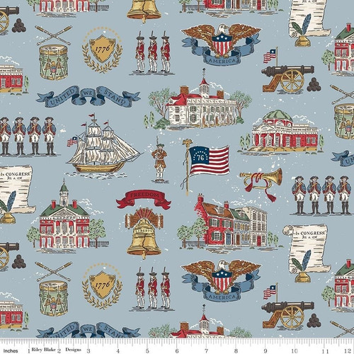 Riley Blake Designs - Independence - Main - Blue #c17330-blue