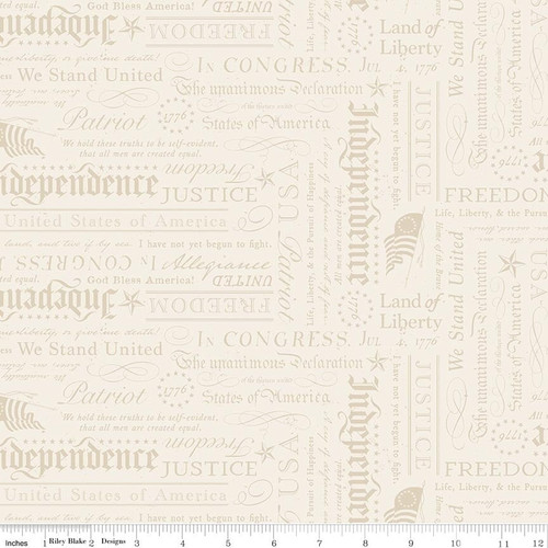 Riley Blake Designs - Independence - Declaration Cream #c17334-cream