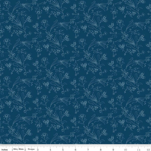 Riley Blake Designs - Sew America - Flower Vines - Blue #C17350-BLUE