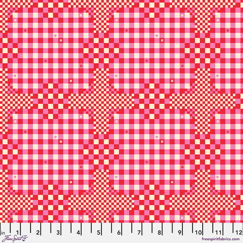 Free Spirit Fabric - Market Days - Gingham Checks - Hot Pink #pwst044-xhotpink