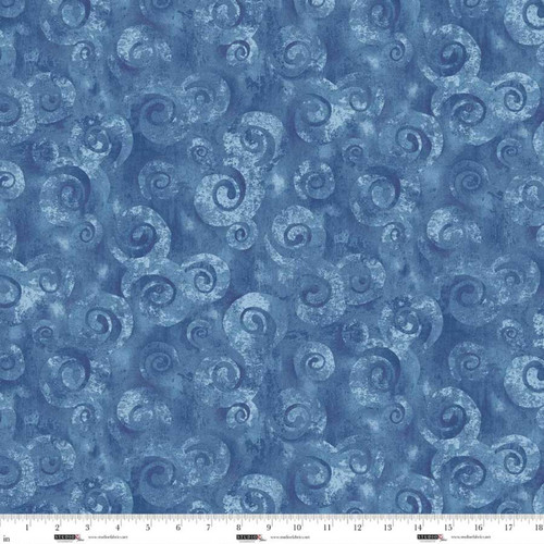 Studio E Fabric - Spiral Storm - Swirl Texture - Slate - 118in Wideback #8780-79