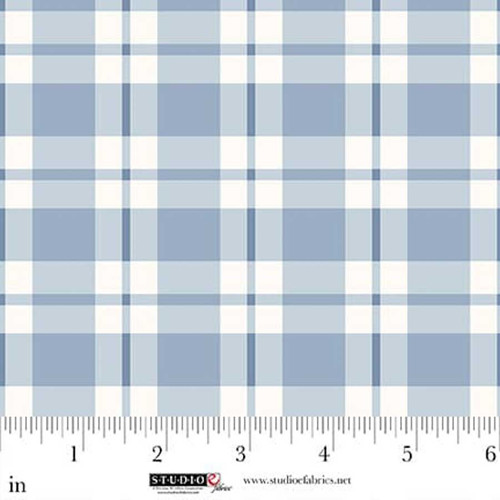 Studio E Fabric - Beautiful Bowquets - Plaid - Light Blue/Cream #8887S-11