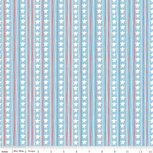 Riley Blake Designs - Firework Fields - Stars and Stripes - Blue #c17584-blue