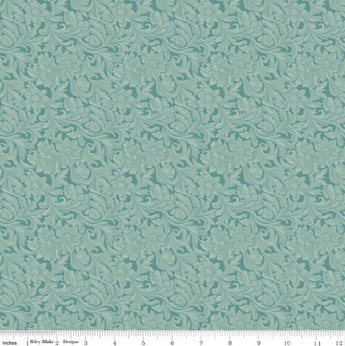 Riley Blake Designs - Cowgirl - Leather - Blue #c17485-blue