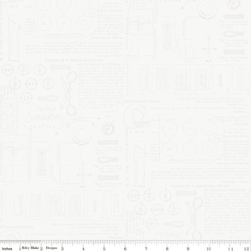Riley Blake Designs - Sew America - Sewing Notes - White #c17348-white