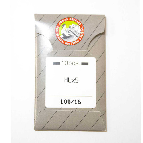 Organ HL X 5 Needles for Juki TL Series, Janome 1600P/1600P-QC Sz 100/16 Organ HL X 5 Needles for Juki TL Series, Janome 1600P/1600P-QC Sz 100/16
