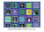 Benartex Fabric - Galaxy Boxes Blue