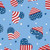 Benartex Fabric - Patriotic Hearts Medium Blue