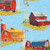 Benartex Fabric - Barnyard Barns Sky