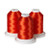 Brother 100% Polyester Color Fast, High Shine Embroidery Thread - 3 Pack/1100 yards - Warm Red