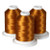 Brother 100% Polyester Color Fast, High Shine Embroidery Thread - 3 Pack/1100 yards - Gold Silk