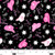 Blank Quilting Fabric - Saddle Up To The Disco - Black Cowgirl Hats #4375-99