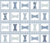 Studio E Fabric - Beautiful Bowquets - Bowtie Cheater - Blue #8894BS-77